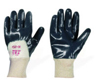 Nitril-Handschuh mit Strickbund,  blau